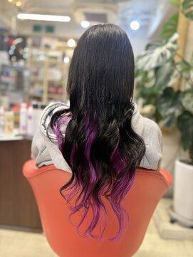 カラーとシールエクステ80枚インナーカラー