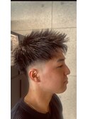 王道アップバング×フェード