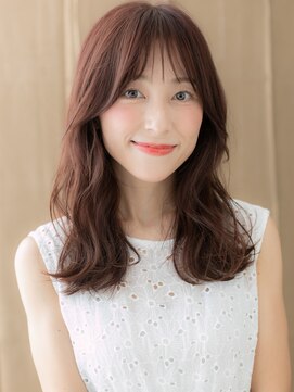 カバーヘア 上尾西口店(COVER HAIR) ピンクミルクティーベージュ小顔フェミニンロングX上尾30代40代