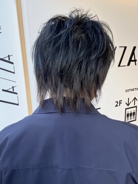 ザザ ZA/ZA 神楽坂 ブルーブラック×ブリーチなし襟足ハイトーンウルフ