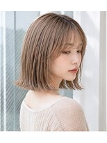 ヘアアンドメイク アース 入間店(HAIR&MAKE EARTH) サンドベージュ切りっぱなしボブ
