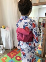 ロカット サロン(Roquat Salon)&nbsp;ショートアレンジ浴衣着付け【ヘアセット　立川/立川南　浴衣】