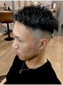 【ピンパーマ】 フェード__アシメ__刈り上げ短髪__バーバーstyle