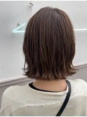 切りっぱなしボブ☆パープルブラウン