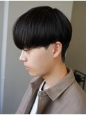 黒髪マッシュナチュラルマッシュメンズヘア韓国ツーブロック