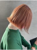 オレンジカラー/髪質改善縮毛矯正/髪質改善/韓国風/韓国ヘア