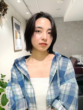 メゾンドイギー(MAISON de IGGY) 切りっぱなしボブシースルーバングメンズライク姫カットぷつボブ