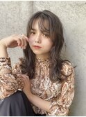 重ためロングにダークグレージュ