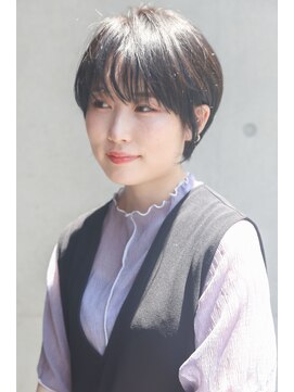 マッシュアンドマッシュアヴェダ ららぽーと福岡店(mash&mash AVEDA) 丸みショート・ダークアッシュ・髪質改善・30代・40代