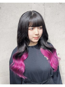 ガルボ ヘアー(garbo hair) #プルエクステ#グラデーションカラー#ピンク#裾カラー#高知