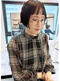 黒髪ショートボブヘア