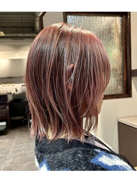 アミィヘアー アネックス(Ami Hair annex) スモーキーピンクデザインハイライト