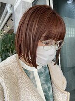 タイドヘアー 高槻店(TIDE HAIR)&nbsp;切りっぱなしボブ×オレンジカラー
