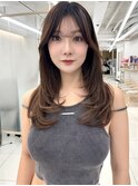 韓国レイヤー/ワインレッド/マロンベージュ/イメチェン/吉祥寺