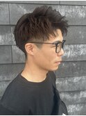 メンズアップバングショートパーマニュアンスパーマ刈り上げ