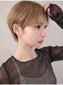 ▽コンパクトショートイメチェンワイドバングホワイトブロンド