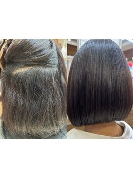 最高級薬剤・トリートメントを使用した髪質改善で美髪へ導く［髪質改善/縮毛矯正/トリートメント/池袋］