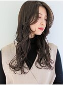 赤み消し寒色系カラー/ロングレイヤーカット/韓国風