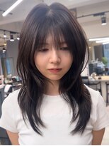 ジアン テラス(GIEN TERRASSE)&nbsp;レイヤーカットニュアンスレイヤーオリーブカラー/岸本