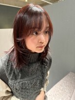 アム(amu)&nbsp;酸性ストレート/レイヤーカット/くびれミディアム/ボルドカラー