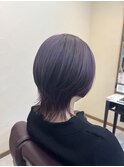 ウルフカット×ラベンダーカラー