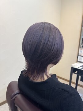 ウルフカット×ラベンダーカラー
