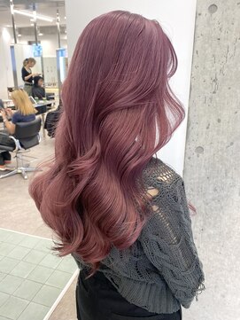 サンク 原宿 表参道(cinq) 原宿ピンクベージュレイヤーカットピンクカラーケアブリーチ前髪