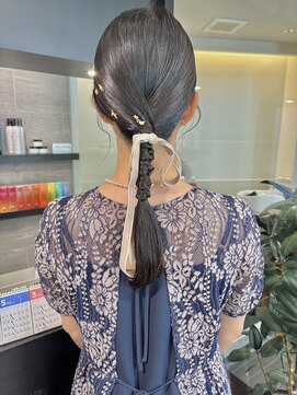 ケンジ 横浜(KENJE) タイトヘア/編みおろし/金箔ヘア/お呼ばれヘア/結婚式