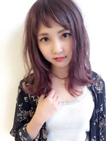 スーリール 春日店(Sourire)&nbsp;ミディアム、外ハネ、イルミナ、パープル