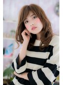 ほつれウェーブのニュアンスロングb
