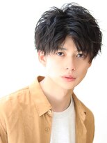 ネイビー(NAVY)&nbsp;センターパートマッシュショート