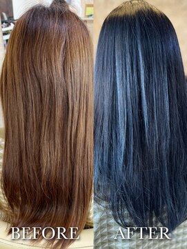 アークスヘアー 大人可愛い艶髪パープルガーネット☆縮毛矯正＆カット