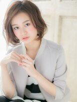 ブルー(BLUE)&nbsp;小顔アシンメトリーくせ毛風ふわふわボブ20代30代40代c水戸