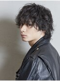 ＊目にかかるぐらいのマッシュウルフ風くるくるパーマ