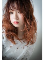 カバーヘア ブリス 戸田公園西口店(COVER HAIR bliss)&nbsp;ベビーピンクブラウン波巻きソバージュv戸田公園10代20代30代