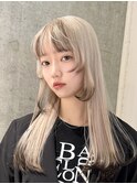 ホワイトグレージュ×ブラウン