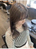 20代30代 艶感 アッシュグレージュ透明感セミロング