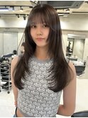 韓国ヘアグレージュカラーブリーチ無し髪質改善イヤリングカラー