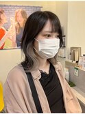 くびれミディアム×ホワイトイヤリングカラー