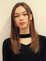 マイラ 銀座(myla)&nbsp;ストレート艶髪小顔カットネビージュワンレンひし形ボブルフ黒髪