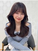 黒髪/ボブルフ/ネビージュ/小顔/ワンレン/レイヤー/韓国風