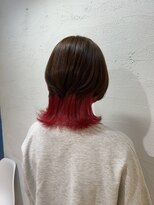 アジールヘア 池袋東口店(agir hair) ブリーチ&ダブルカラーインナーカラーレッド池袋東口