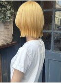 ラフに決まる小顔切りっぱなしボブ　ハイトーン/nico/下北沢