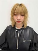 ハイトーンウルフクビレイヤーブリーチぬきっぱなしダブルカラー