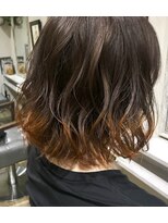 ヘアーデザイン シュシュ(hair design Chou Chou by Yone)&nbsp;☆chouchou☆オレンジカラー×切りっぱなしボブ