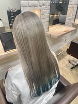 エヌプラス(N+)&nbsp;黒髪グラデヘアーオリーブグレー小顔に見せるヘアココアベージュ