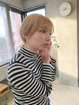 テトヘアー(teto hair) 丸みショート、マッシュショート、ブロンドベージュ