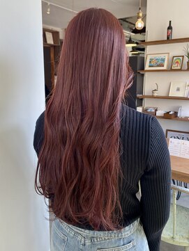 ヘアーアイストゥーレ(HAIR ICI TRE) 春ピンク ブリーチなしピンクレッド 担当渡辺聖
