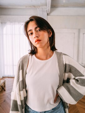 サロン ド ウィズ 西船橋店(Salon de With) ミディアムレイヤーカット/ナチュラルブラウン◎30代40代50代