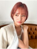 ショートボブマッシショート/前髪/イメチェン/グレージュカラー